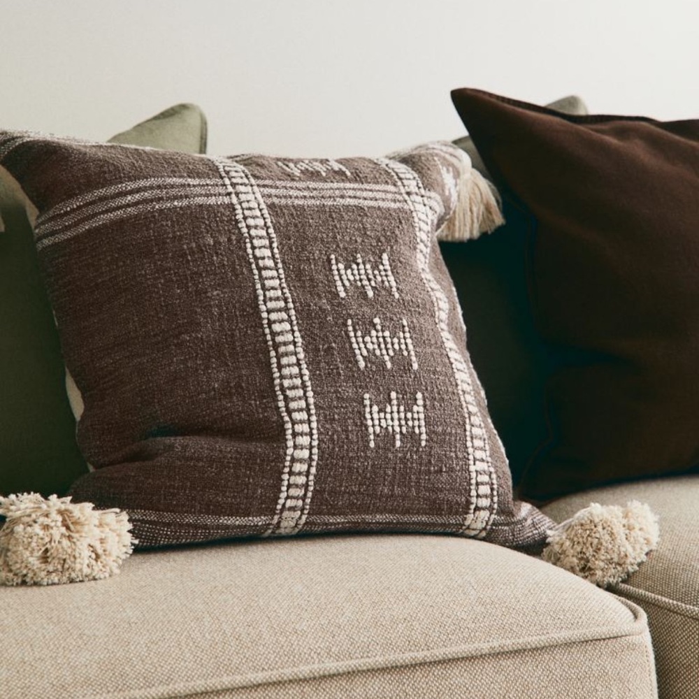 H&M tasseled cushion/pillow cover
